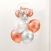 Gift Birthday Sparkle Rose Gold And Silver Balloon Arrangement