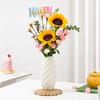 Gift Birthday Sunflower and Carnation Arrangement