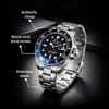 Shop Black and Blue Rotating Ring Stainless Steel Watch For Men