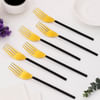 Buy Black And Gold Fork - Set Of 6