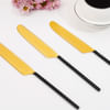 Gift Black And Gold Knife - Set Of 6