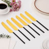 Buy Black And Gold Knife - Set Of 6