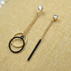 Black and Golden Metallic Earring with Stone Studs Online