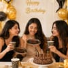 Gift Black & Gold Polka Dot Party Disposable Plate and Glass Set - 20 pcs