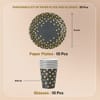 Buy Black & Gold Polka Dot Party Disposable Plate and Glass Set - 20 pcs