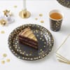 Black & Gold Polka Dot Party Disposable Plate and Glass Set - 20 pcs