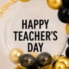 Shop Black & Gold Teacher's Day Balloon Decor