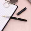 Black pen with gold & silver plated blue ink refill ball Pen Online