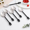 Black Stainless Steel Spoon - Big - Set Of 6 Online