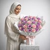 Buy Blissful Pink and Purple Rose Bouquet
