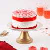 Buy Blissful Red Velvet Cake With Pink Gerberas Bouquet