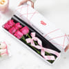 Gift Blooming 6 Pink Roses Flower Box