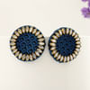 Buy Blue Boho Fabric Stud Earrings