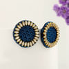 Shop Blue Boho Fabric Stud Earrings