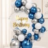Gift Blue Chrome Birthday Balloon Arrangement