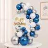 Buy Blue Chrome Birthday Balloon Arrangement