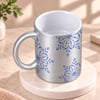 Buy Blue Design Personalized Silver Mug