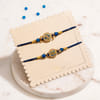 Shop Blue Floral Pearl Rakhi Set of 2