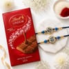 Blue Floral Rakhi Set with Lindt Chocolate Online