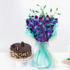 Blue Orchids & Hazelnut Cake Combo