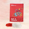 Shop Blue Pachhi Work Bhaiya Bhabhi Rakhi with Kadi Kundan Blue Pearls