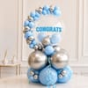 Gift Blue & Silver Congrats Balloon Arrangement