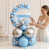 Blue & Silver Congrats Balloon Arrangement