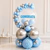 Gift Blue & Silver Congratulations Balloon Bouquet