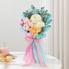 Gift Blush Blooms And Bow Cake Combo