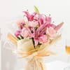 Buy Blushing Lilies & Roses Bouquet
