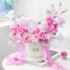 Gift Blushing Pink Roses And Balloons