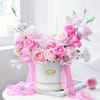 Buy Blushing Pink Roses And Balloons