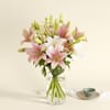 Bouquet of Pink and White Liliums
