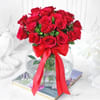 Bouquet of Red Roses in Globe Vase (20 stems) Online