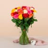 Bouquet of short multicolored roses