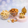 Gift Brass Laxmi Diya with Assorted Dryfruits