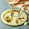 Gift Brass Puja Thali with Clay Diya Set