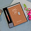 Gift Brown Personalised Diary with Pen