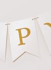 Gift Bunting - Happy Birthday - White And Gold - Single Piece