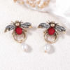 Buzz And Bloom Red Bee Metal Earrings Online