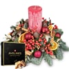 Candle arrangement 'Festive Glamorous' with Avelines praline