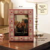 Gift Checkered Heart Faux Leather Photo Frame 4x6 Inch