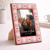 Checkered Heart Faux Leather Photo Frame 4x6 Inch