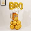 Gift Cheers Best Bro Golden Balloon Arrangement for Rakhi