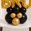 Shop Cheers Bro Black Gold Balloon Arrangement for Rakhi