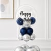 Buy Chic Blue & Silver Birthday Balloon Bouquet