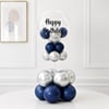 Chic Blue & Silver Birthday Balloon Bouquet