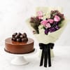 Choco Craze Cake and Purple Flowers Combo Online