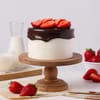 Gift Chocolate And Strawberry Cream Cake For Valentine’s Day (500 Gm)