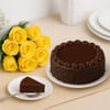 Chocolate Cake & Yellow Roses Online
